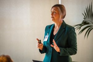 Liz St Louis presenting at Sunderland Smart City Symposium