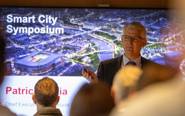 Patrick Melia presenting at Sunderland Smart City Symposium
